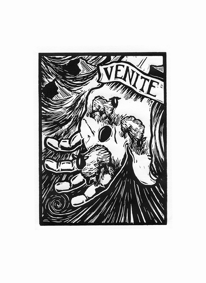 "Psalm 146" Linocut Print